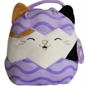Squishmallows 2024 Easter Basket 12" Cam The Cat "Egg" Animal Plush Doll Toy NWT